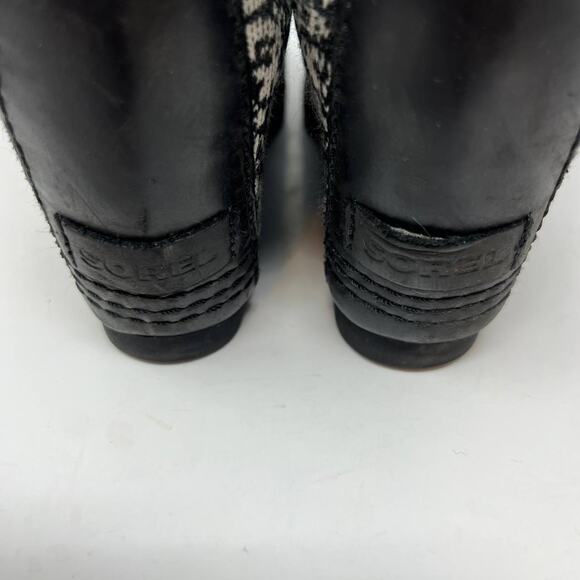 Sorel Boots Women's Size 7 Black White Hidden Wedge Ankle Booties Normcore - Picture 8 of 12